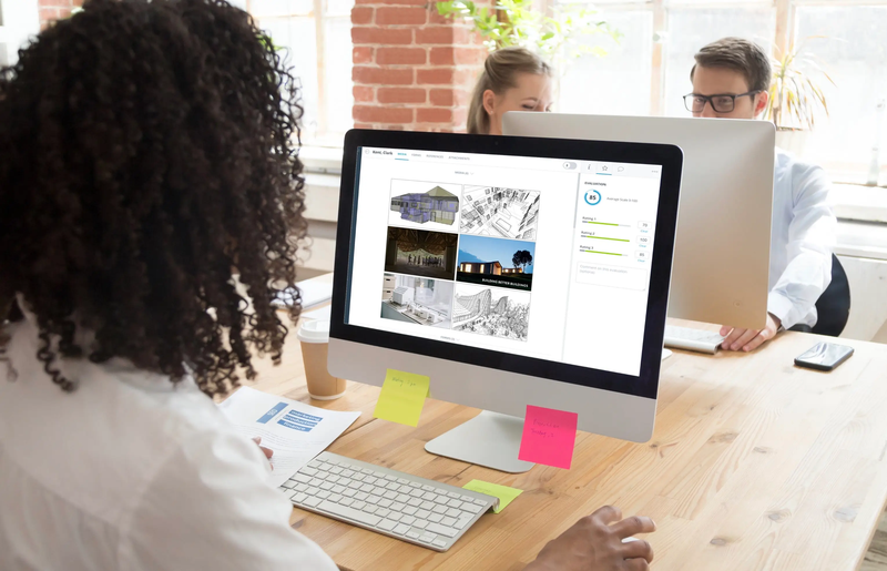 SlideRoom Architecture Reviewer Computer Office Mockup Image